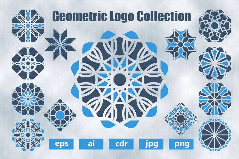 blue-logos-templates-set