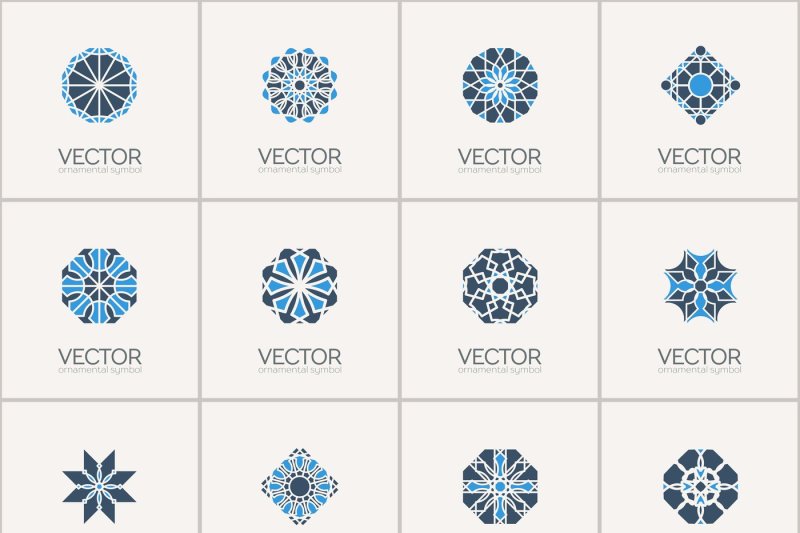 blue-logos-templates-set