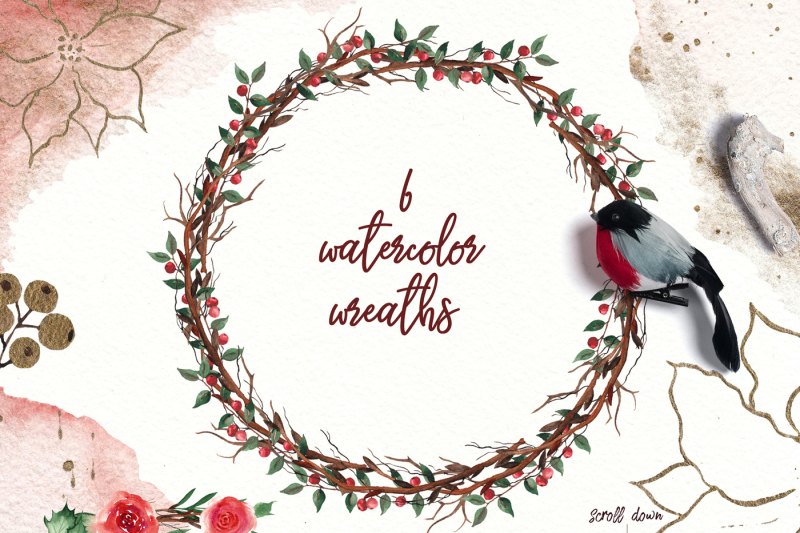gold-mood-in-winter-christmas-watercolor-collection