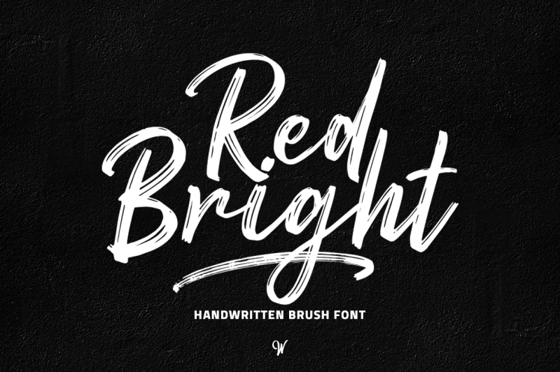red-bright-brush-font
