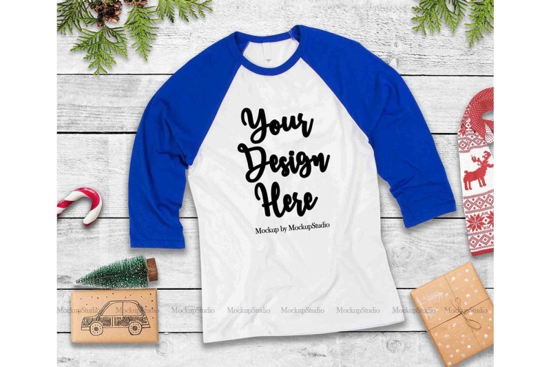 Download Christmas Raglan Mockup Bundle, 5 Baseball Shirt Flat Lays ...