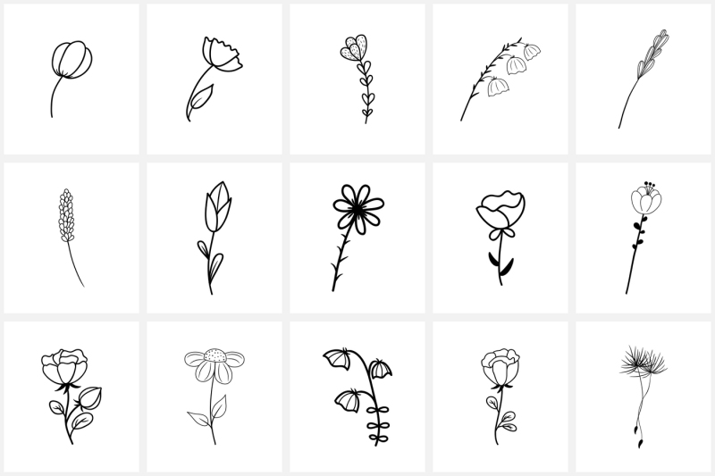 100-hand-drawn-flowers