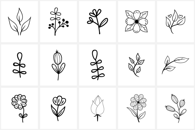 100-hand-drawn-flowers