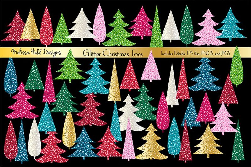 glitter-christmas-trees-clipart