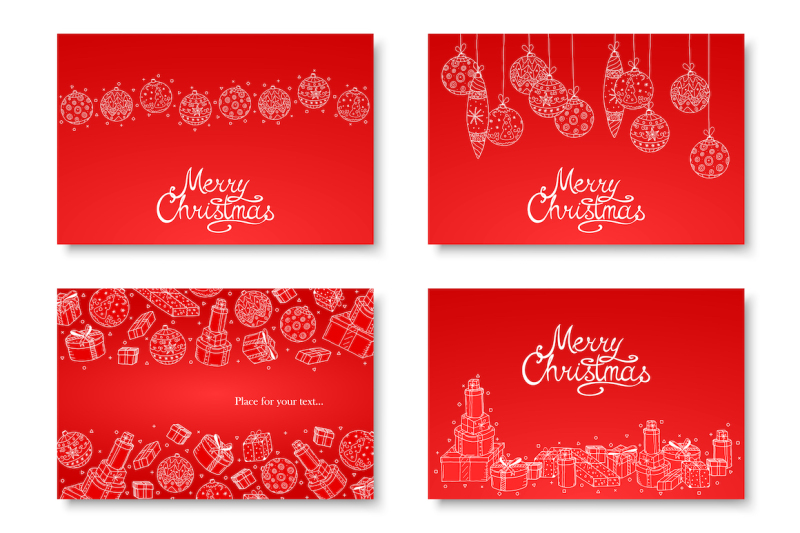 christmas-decorative-hand-drawn-cards