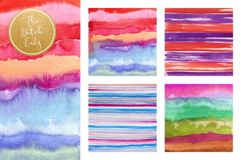 striped-watercolor-pattern-scrapbook-papers