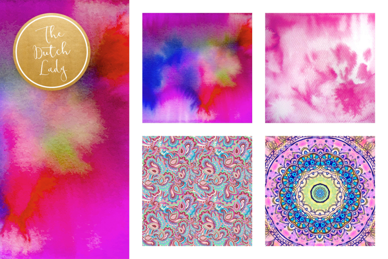 holistic-watercolor-pattern-scrapbook-papers