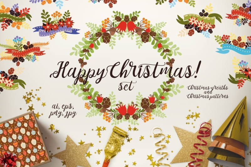 christmas-set-wreaths-patterns