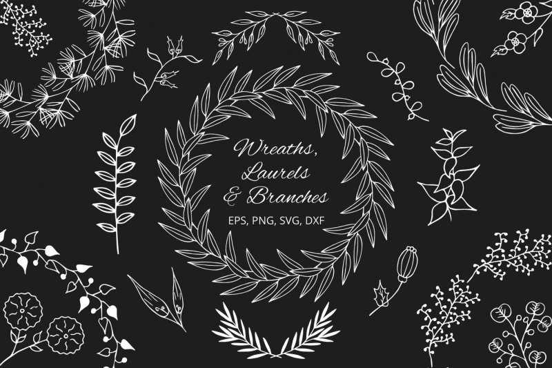 hand-drawn-wreaths-laurels-and-branches-floral-collection