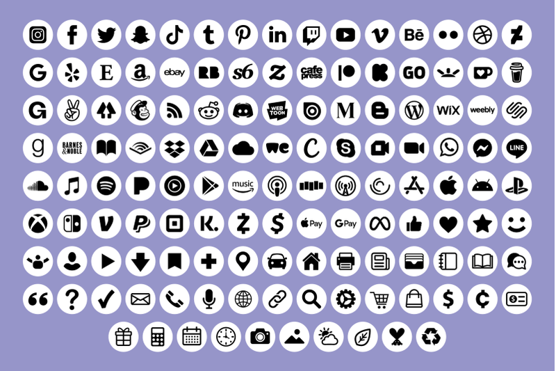 white-circle-social-media-icons-set