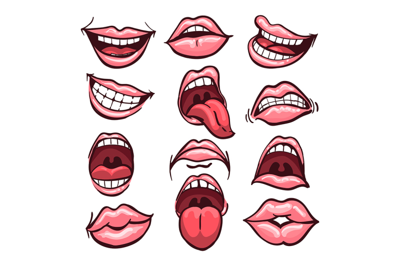 cartoon-mouth-set