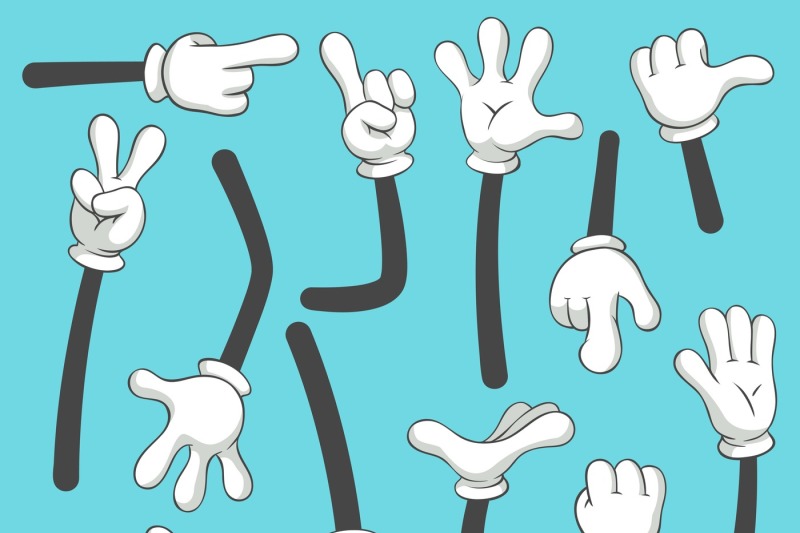 cartoon-arms-doodle-gloved-pointing-hands-different-human-point-arm