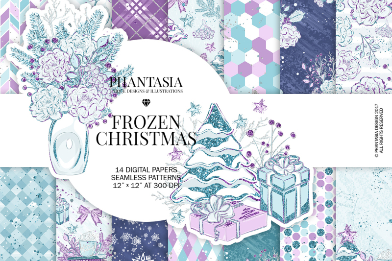 frozen-christmas-digital-paper-pack