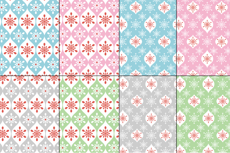 seamless-pastel-snowflake-patterns