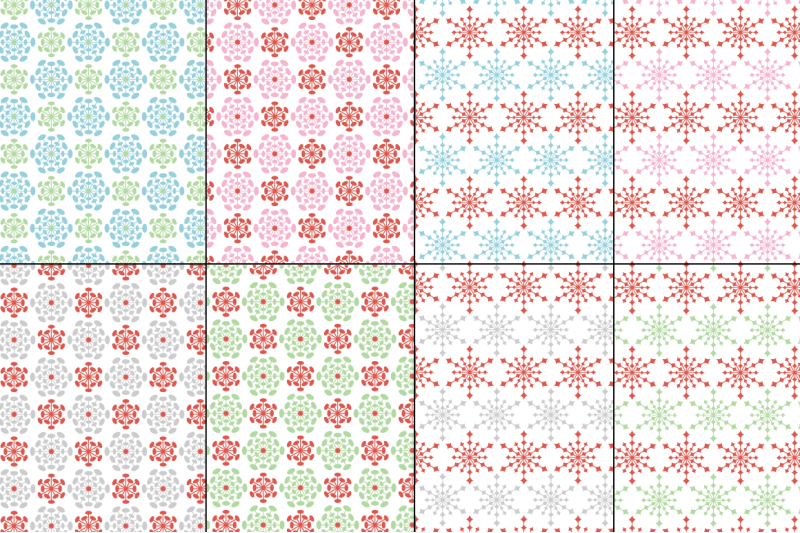 seamless-pastel-snowflake-patterns