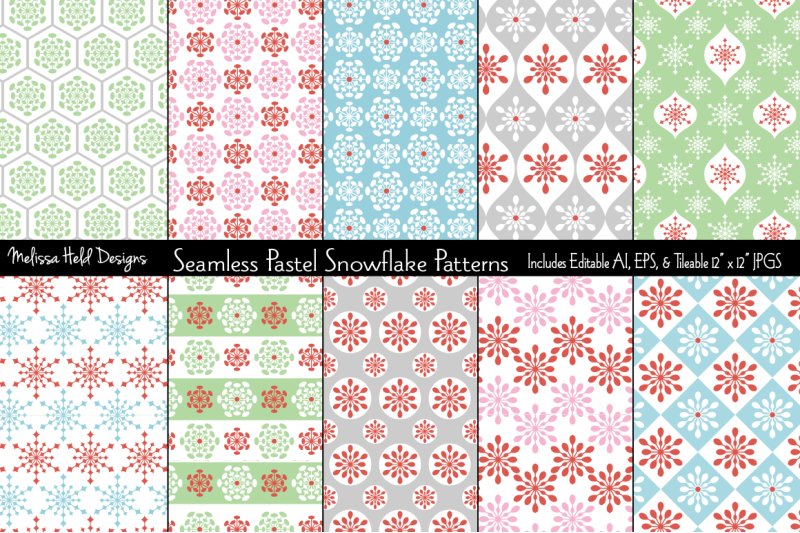 seamless-pastel-snowflake-patterns