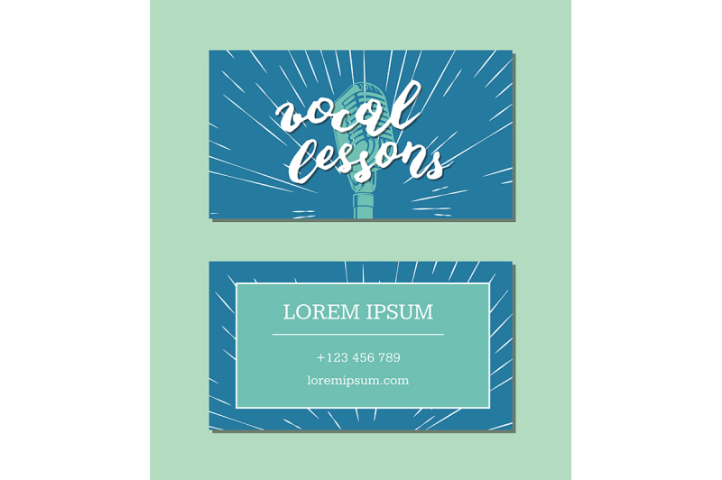 vector-vocal-lessons-business-card-with-lettering-and-microphone