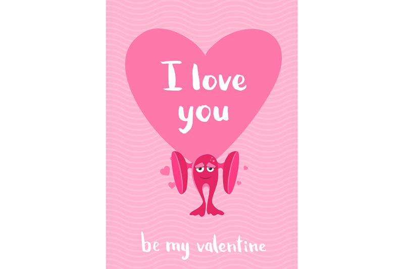 vector-valentines-day-card-with-hearts-cartoon-monster-with-big-ears