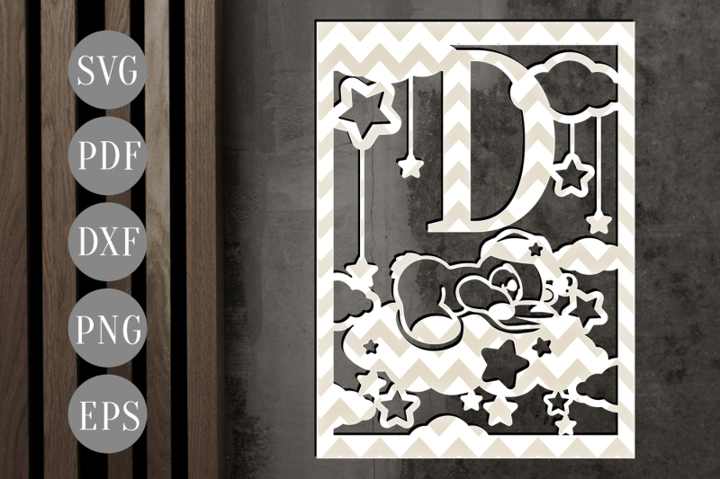 letter-d-monogram-svg-teddy-bear-papercut-template-baby-dxf-pdf