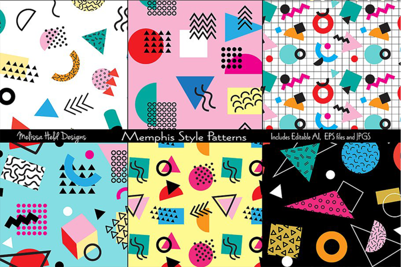 memphis-style-seamless-patterns