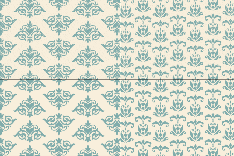 seamless-blue-damask-patterns