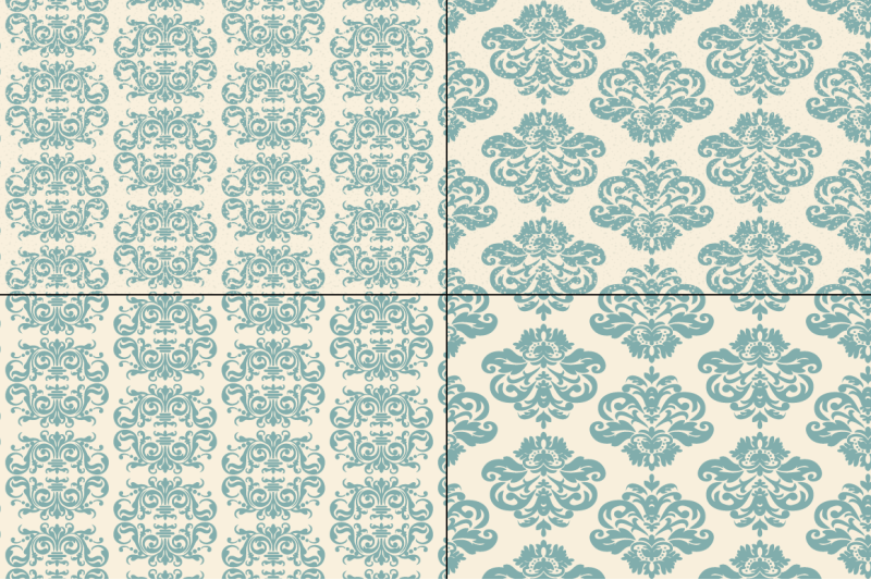 seamless-blue-damask-patterns