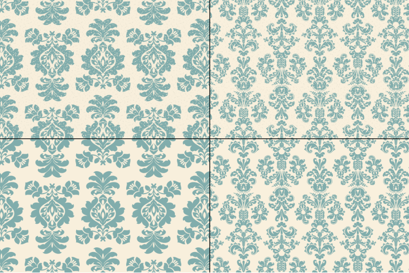 seamless-blue-damask-patterns