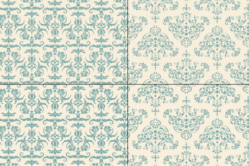 seamless-blue-damask-patterns