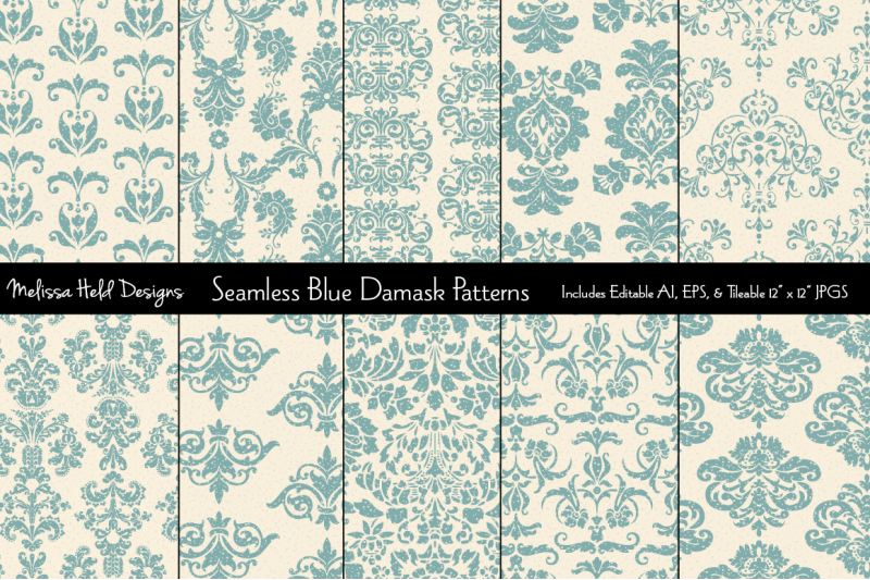 seamless-blue-damask-patterns