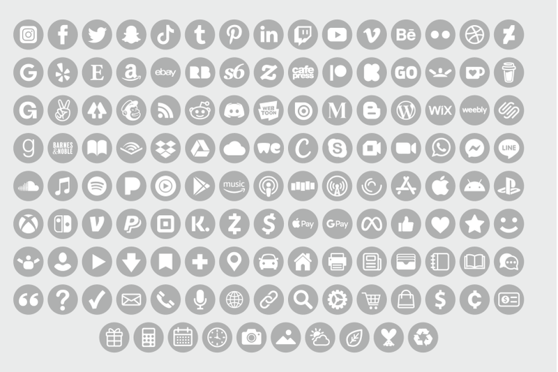 gray-circle-social-media-icons-set