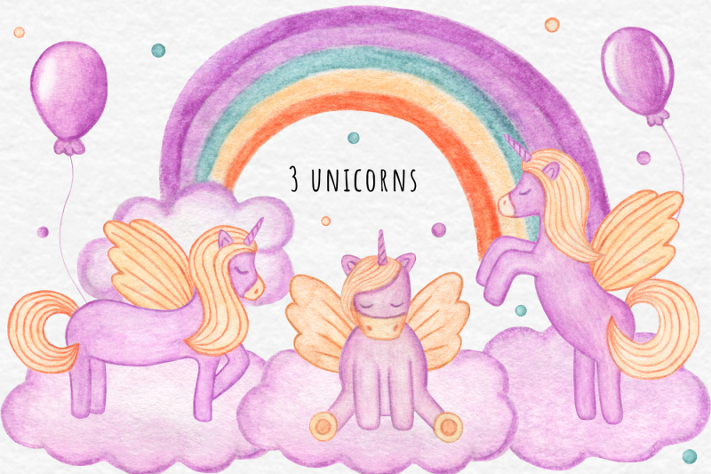 watercolor-unicorn-set