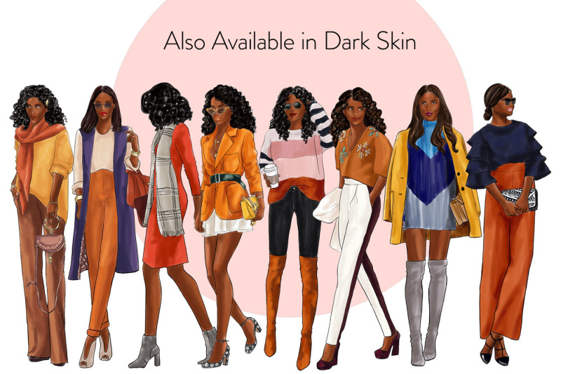 watercolor-fashion-clipart-girls-in-fall-colours-light-skin