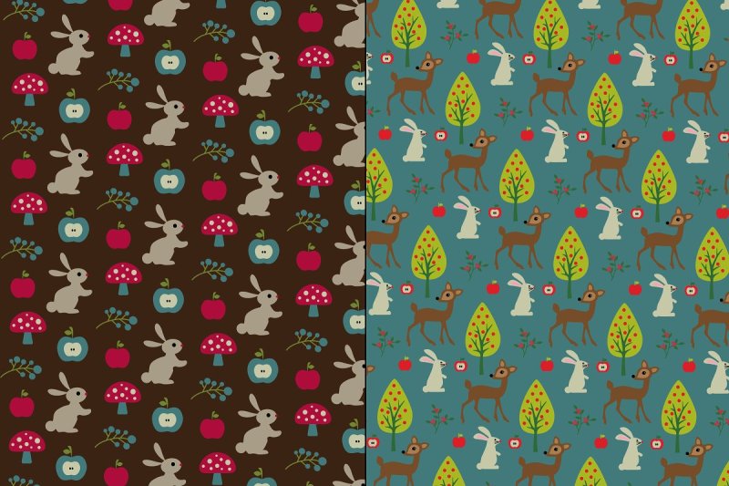 woodland-animal-patterns