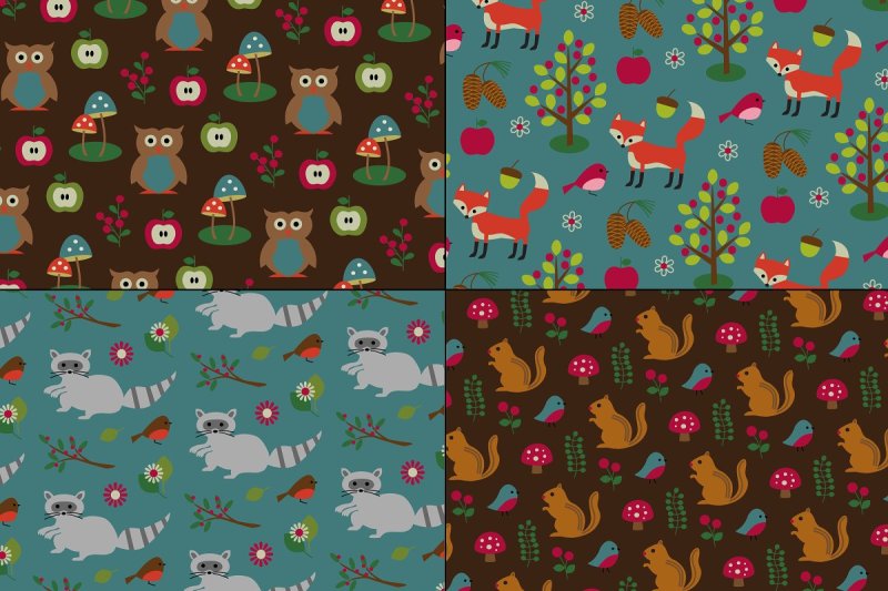 woodland-animal-patterns