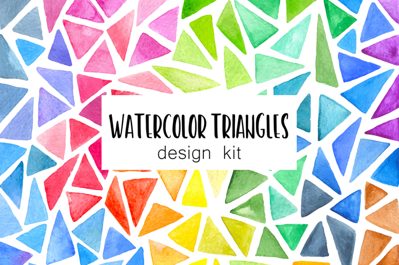 watercolor-triangles-design-kit