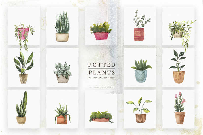 watercolor-potted-plants