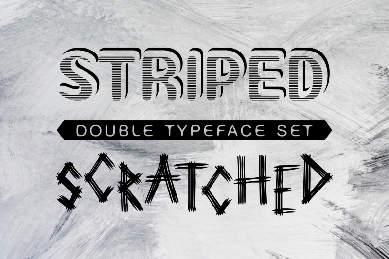 double-font-set-striped-and-scratched-typefaces