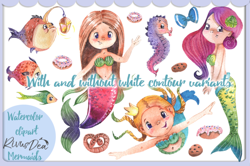 watercolor-mermaids-fishes-seahorse-and-cookies-clipart