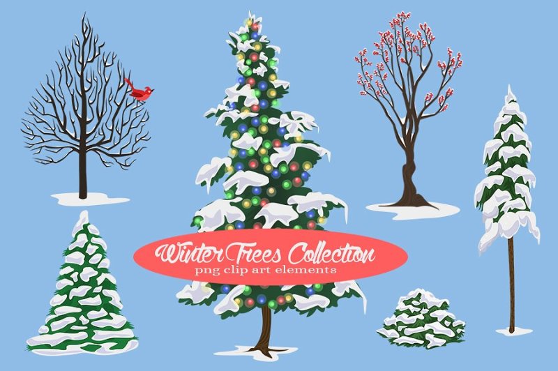 winter-tree-illustrations-collection