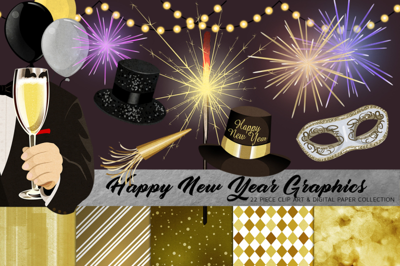 happy-new-year-clip-art-set