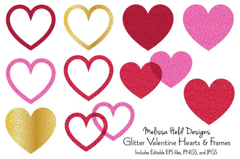 glitter-valentine-hearts-and-frames