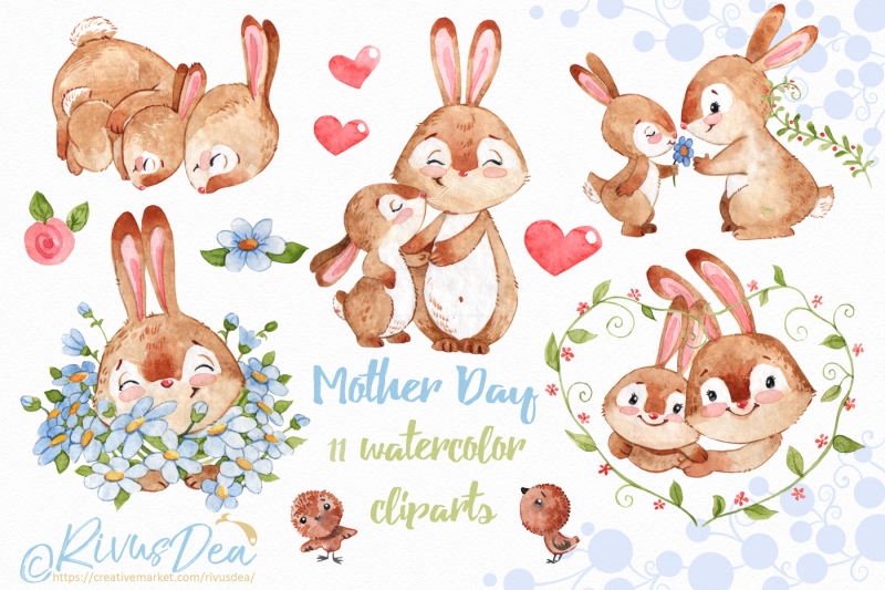 watercolor-bunnies-with-moms-clipart-set