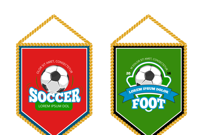 soccer-club-pennants-set-with-logo-templates-isolated