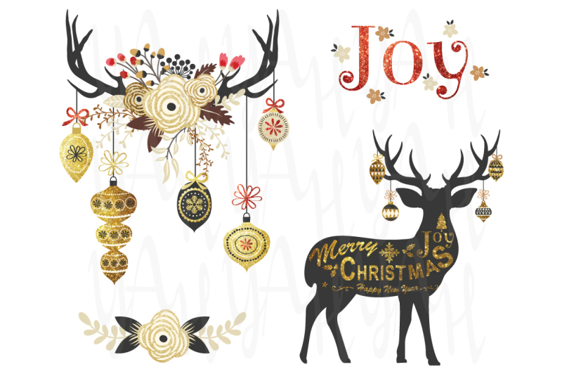 gold-glitter-christmas-antlers