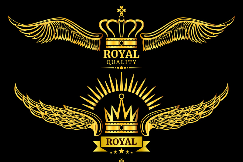 Download Golden vector wing crown royal logo By Microvector ...