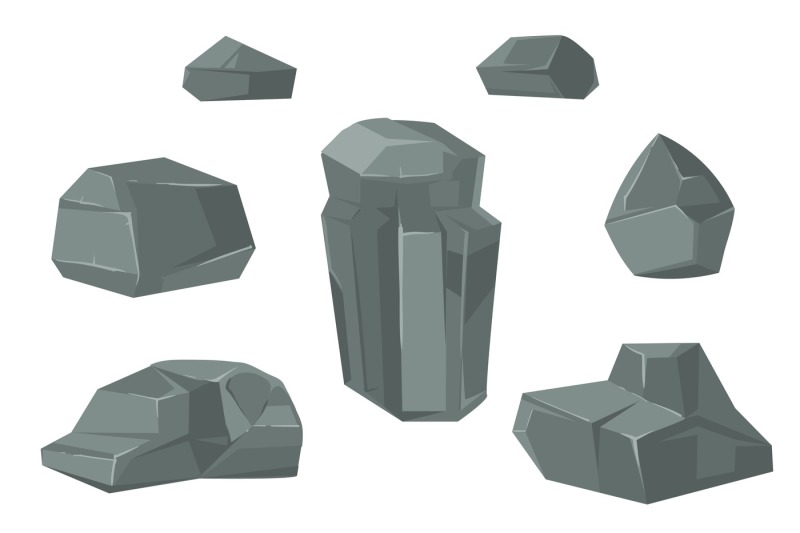 stones-and-rocks-cartoon-vector-boulders-set
