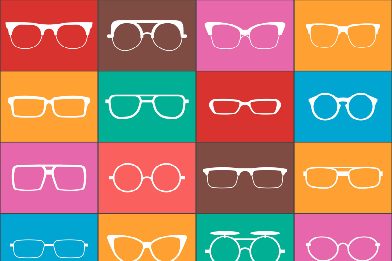 set-of-vector-glasses-colorful-icons