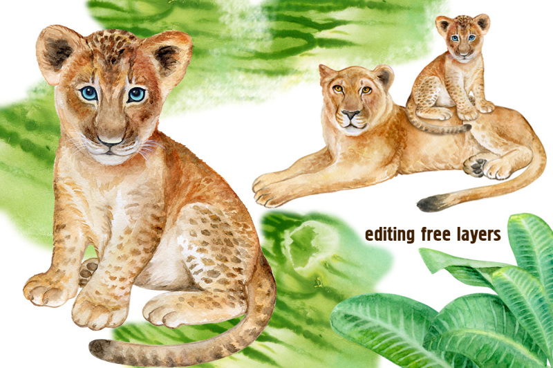lion-family-watercolor