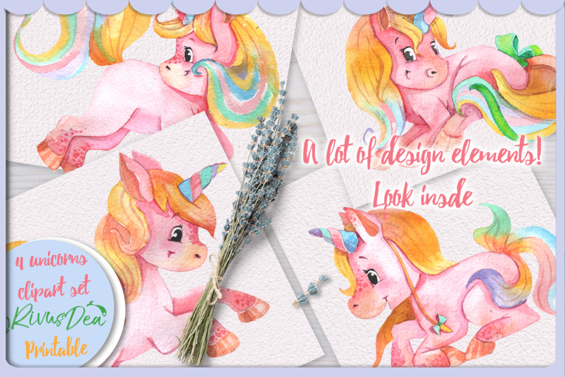 cute-unicorns-clipart-kit