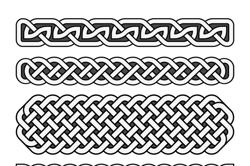 celtic-knots-vector-medieval-borders-set-in-black-and-white